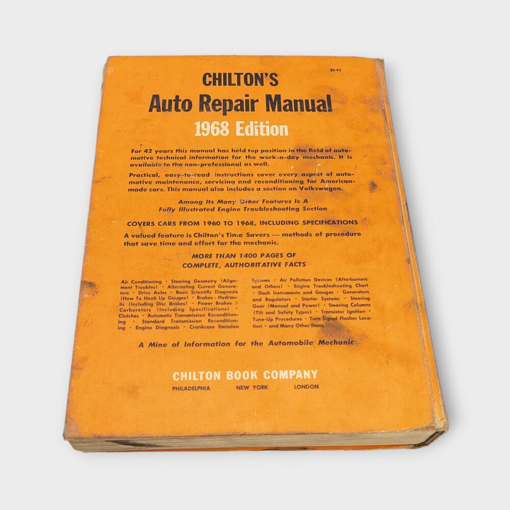 CHILTON'S 1968 Auto Repair Manual American Cars From 1960 - 1968 - Picture 3 of 7